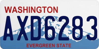 WA license plate AXD6283
