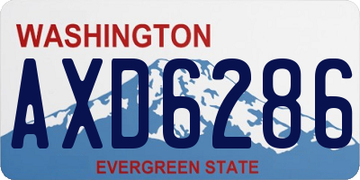 WA license plate AXD6286