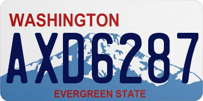 WA license plate AXD6287