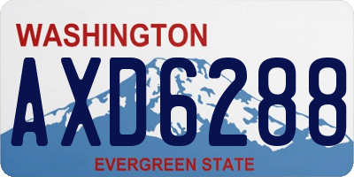 WA license plate AXD6288