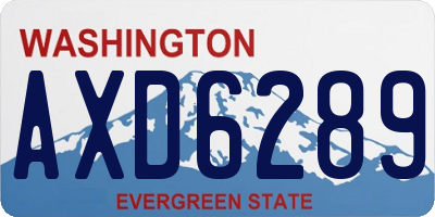 WA license plate AXD6289