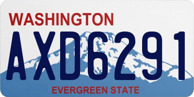 WA license plate AXD6291