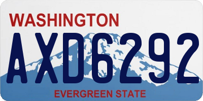 WA license plate AXD6292