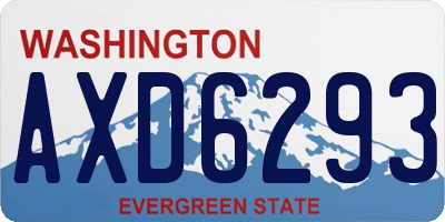 WA license plate AXD6293