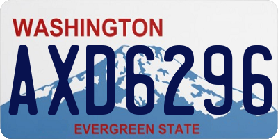 WA license plate AXD6296