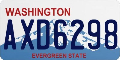 WA license plate AXD6298