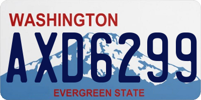 WA license plate AXD6299