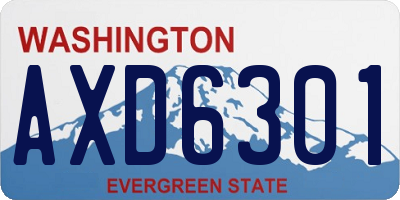 WA license plate AXD6301