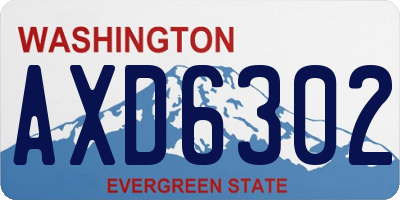WA license plate AXD6302
