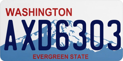 WA license plate AXD6303