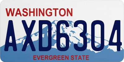 WA license plate AXD6304