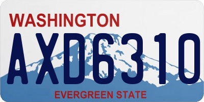 WA license plate AXD6310
