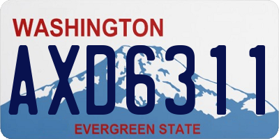 WA license plate AXD6311