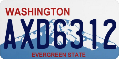 WA license plate AXD6312
