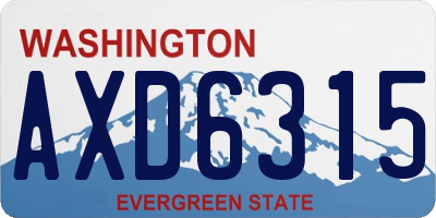 WA license plate AXD6315