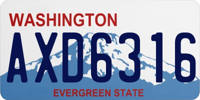 WA license plate AXD6316