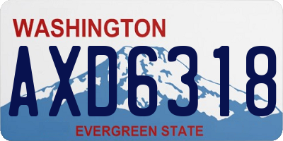 WA license plate AXD6318