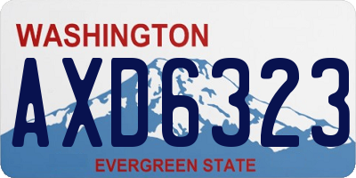 WA license plate AXD6323