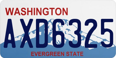 WA license plate AXD6325