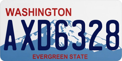 WA license plate AXD6328