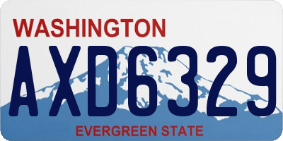 WA license plate AXD6329