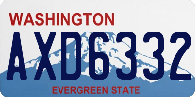 WA license plate AXD6332