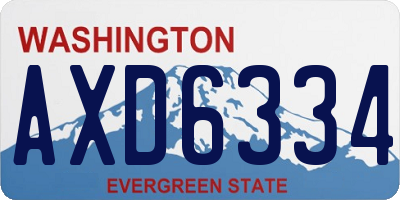 WA license plate AXD6334