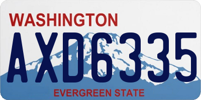 WA license plate AXD6335
