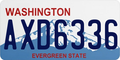 WA license plate AXD6336