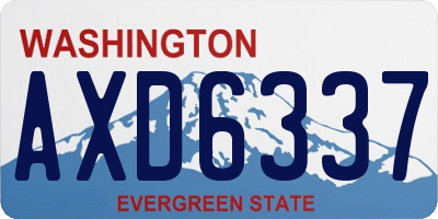 WA license plate AXD6337