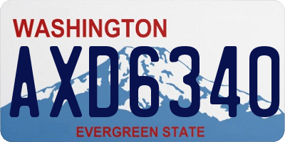 WA license plate AXD6340