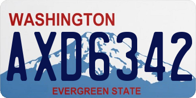WA license plate AXD6342