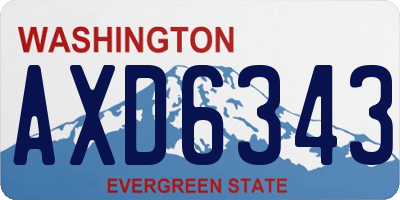 WA license plate AXD6343