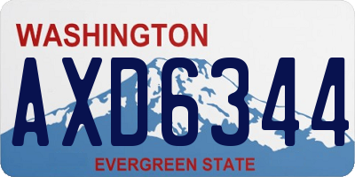 WA license plate AXD6344