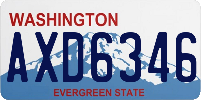 WA license plate AXD6346
