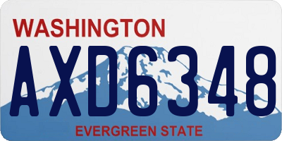 WA license plate AXD6348