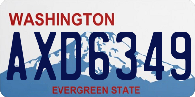 WA license plate AXD6349