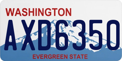 WA license plate AXD6350