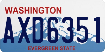 WA license plate AXD6351