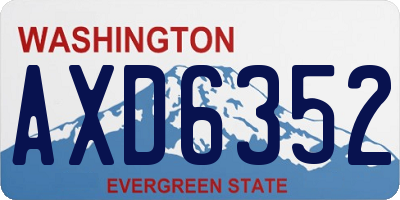 WA license plate AXD6352
