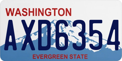 WA license plate AXD6354