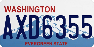 WA license plate AXD6355
