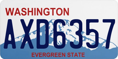 WA license plate AXD6357