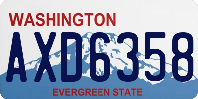 WA license plate AXD6358