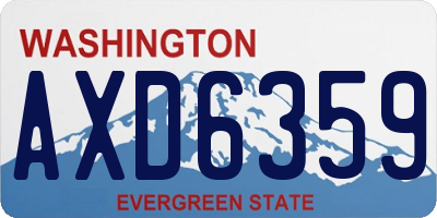 WA license plate AXD6359