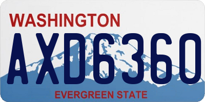 WA license plate AXD6360