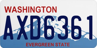 WA license plate AXD6361