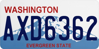 WA license plate AXD6362