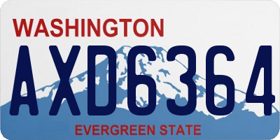 WA license plate AXD6364