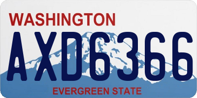WA license plate AXD6366